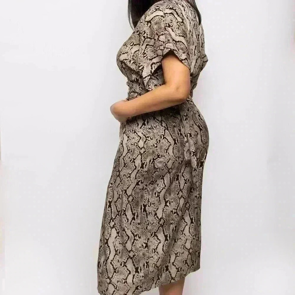 Lost In Your Love Snake Print Wrap Dress - Picture 1 of 3